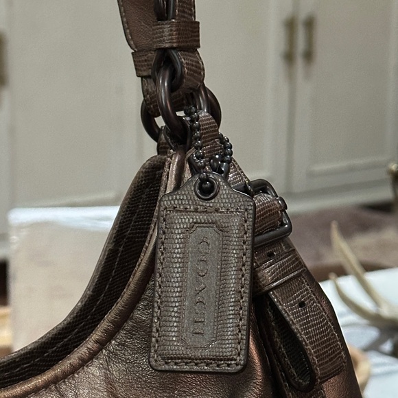 COACH Madison Maggie Shoulder Bag in Metallic Antiqued Bronze, GUC - Picture 10 of 16